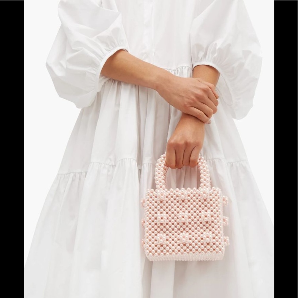 Beaded Mini Bag in Champagne